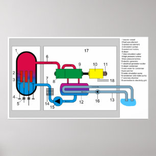 Boiling Water Reactor System Diagram Poster