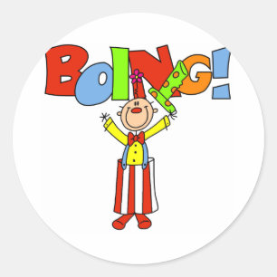 Boing Clown Classic Round Sticker