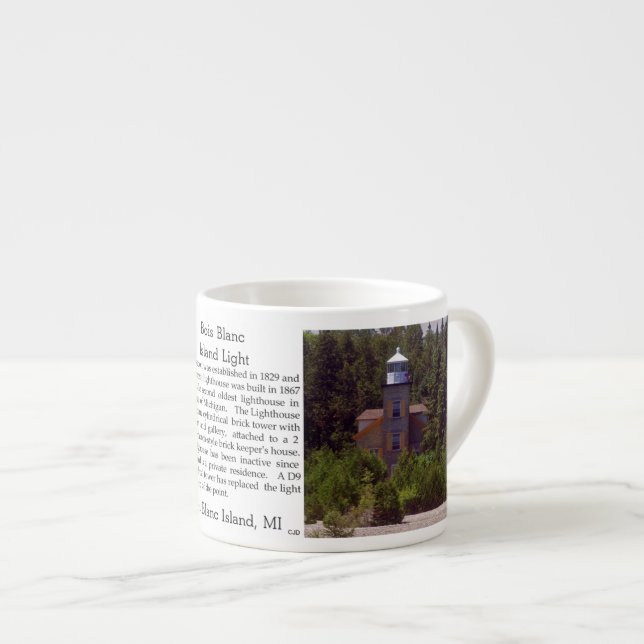 Bois Blanc Island Light espresso mug (Front Right)