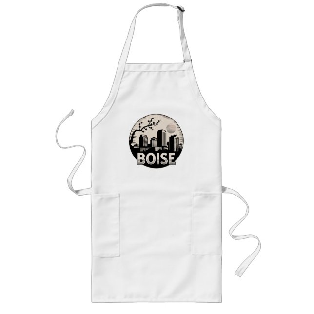 Boise City Idaho USA Long Apron (Front)