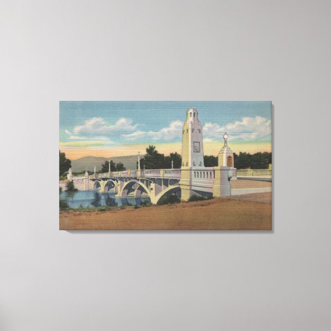 Boise, ID - View of Boise River Bridge Canvas Print (Front)
