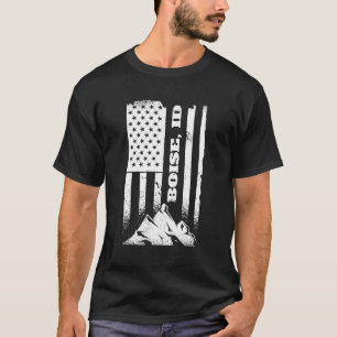 Boise Idaho American Id Distressed Camp Patriotic T-Shirt