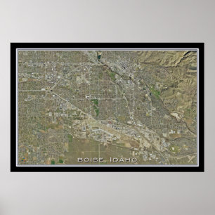 Boise Idaho From Space Satellite Poster Map