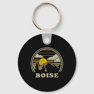 Boise Idaho Id T Shirt Vintage Hiking Mountains Te Key Ring