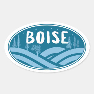 Boise Idaho Outdoors Oval Sticker