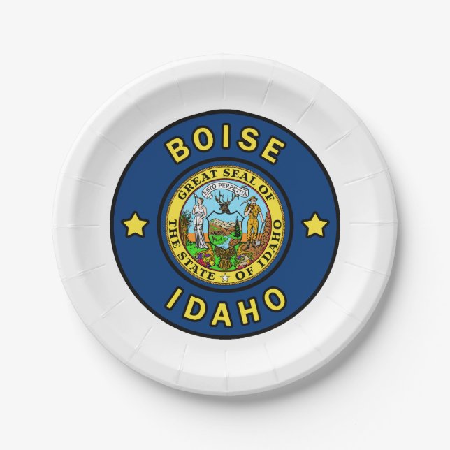 Boise Idaho Paper Plate (Front)