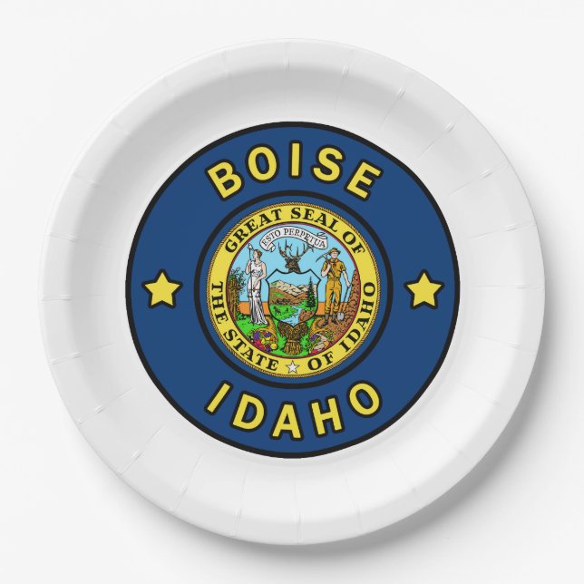Boise Idaho Paper Plate (Front)