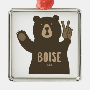 Boise Idaho Peace Bear Metal Tree Decoration