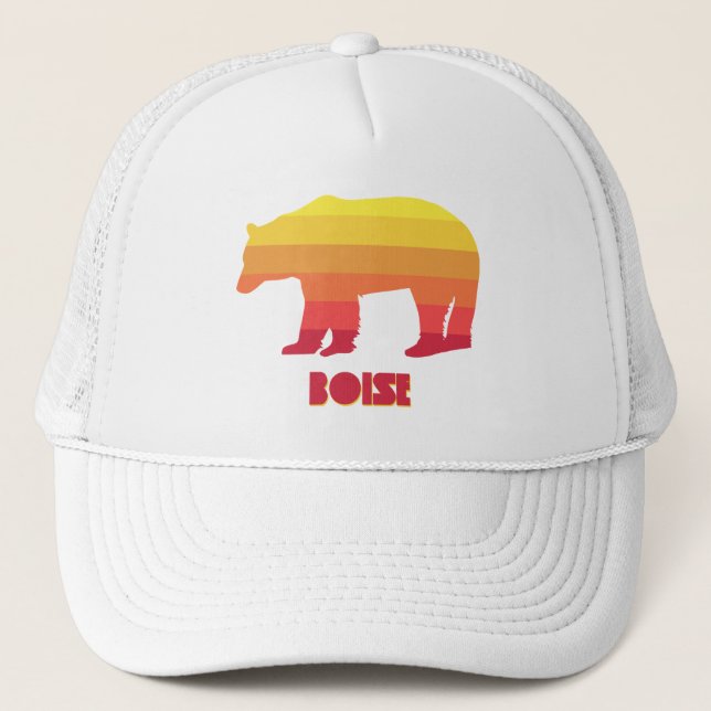 Boise Idaho Rainbow Bear Trucker Hat (Front)