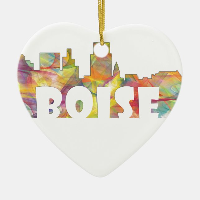 BOISE IDAHO SKYLINE MCLR2 CERAMIC TREE DECORATION (Front)