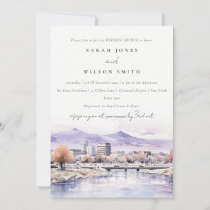 Boise, Idaho Watercolor Landscape Wedding Shower Invitation