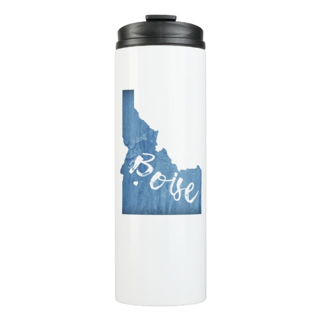 Boise, Idaho Wood Grain Thermal Tumbler (Front)