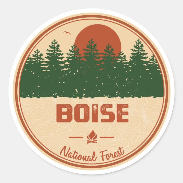 Boise National Forest Classic Round Sticker (Front)