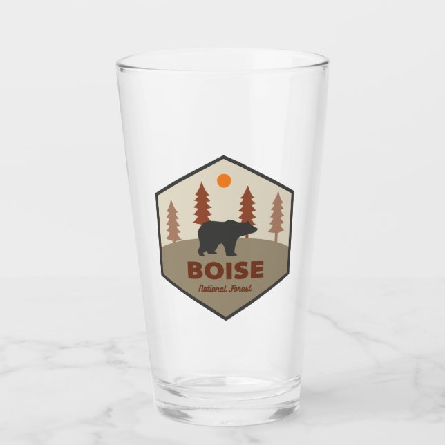 Boise National Forest Idaho Bear Glass (Front)