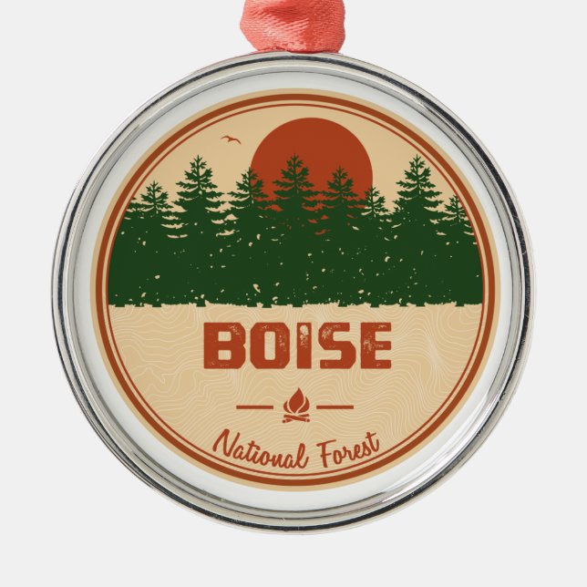 Boise National Forest Metal Tree Decoration (Front)