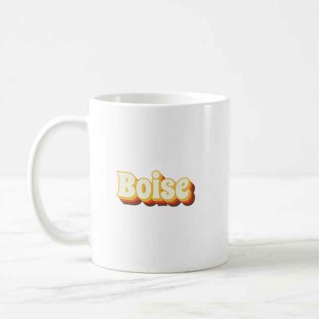 Boise Retro Vintage Text Coffee Mug (Left)