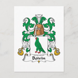 Boivin Family Crest Postcard