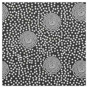 BOJANGLES, VINTAGE, RETRO DOTS: WHITE on BLACK Fabric