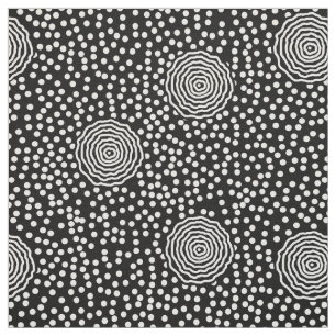 BOJANGLES, VINTAGE, RETRO DOTS: WHITE on BLACK Fabric
