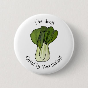 Bok choy cartoon illustration 6 cm round badge