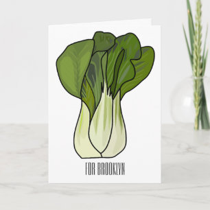 Bok choy cartoon illustration card