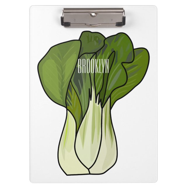 Bok choy cartoon illustration  clipboard (Front)
