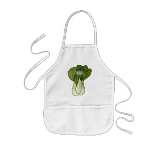 Bok choy cartoon illustration  kids apron