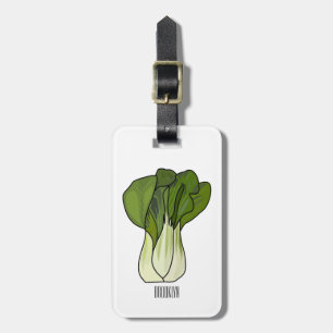 Bok choy cartoon illustration luggage tag