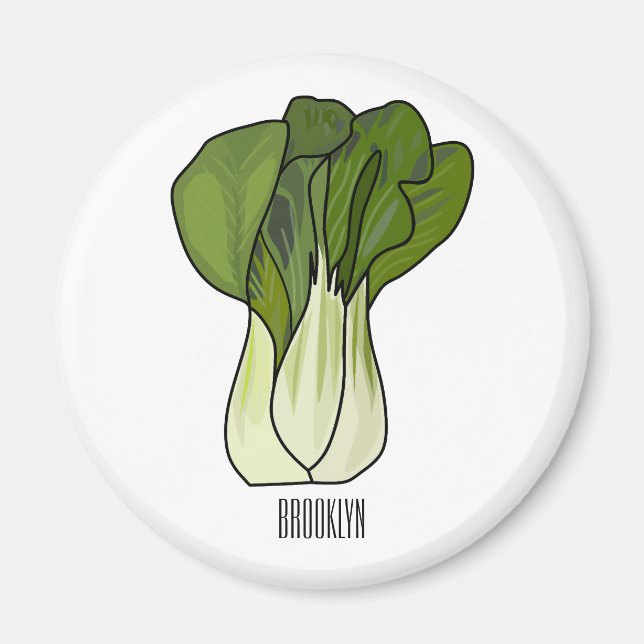 Bok choy cartoon illustration  magnet (Front)