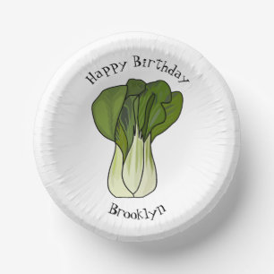 Bok choy cartoon illustration paper plate