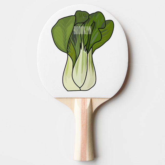 Bok choy cartoon illustration  ping pong paddle (Front)