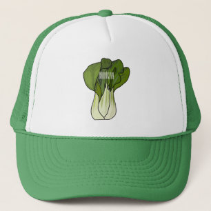 Bok choy cartoon illustration trucker hat