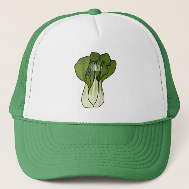 Bok choy cartoon illustration  trucker hat (Front)