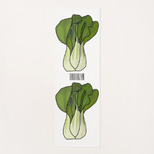 Bok choy cartoon illustration  yoga mat