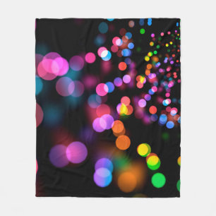Bokeh background light reflections fleece blanket