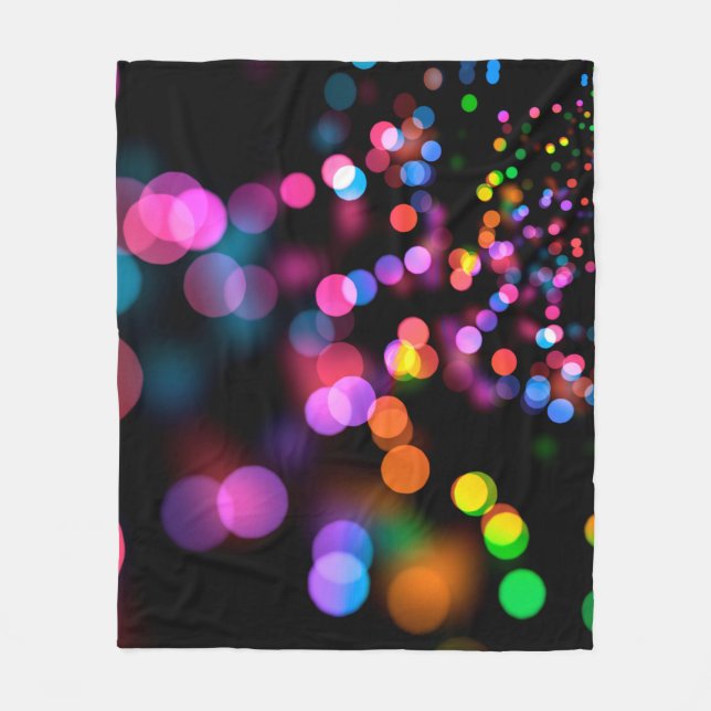 Bokeh background light reflections fleece blanket (Front)