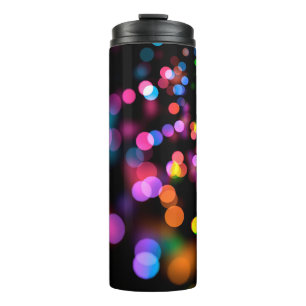 Bokeh background light reflections thermal tumbler