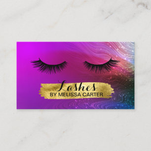 Bokeh Beauty Salon Makeup Artist Lash Extensions Business Card