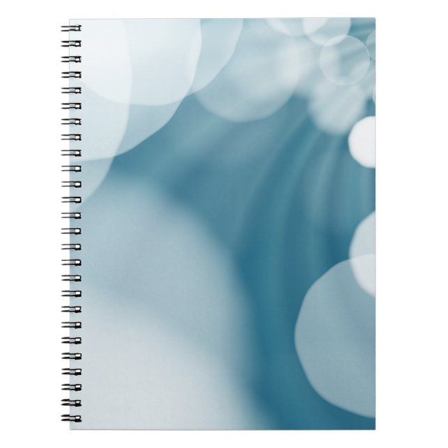 Bokeh blue background lens flare notebook (Front)