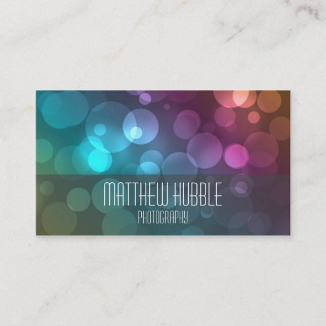"Bokeh" Business Card - Rainbow (Front)