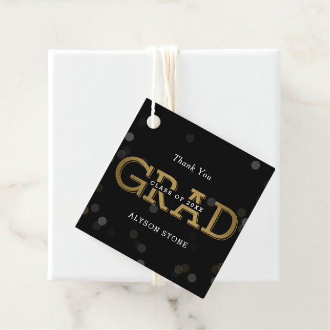 Bokeh Collage Graduation Party Favour Tags (In Situ)