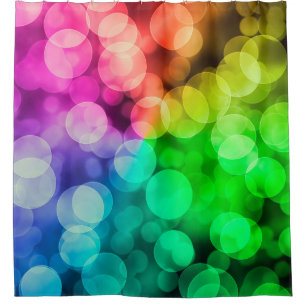 Bokeh colourful rainbow background shower curtain