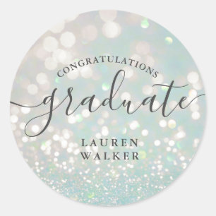 bokeh crystal glitter monogram graduate Sticker