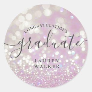 bokeh crystal glitter monogram graduate Sticker