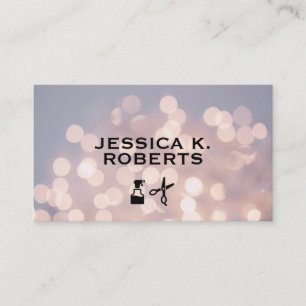 Bokeh Elegant Salon Shears Spray Bottle Business Card