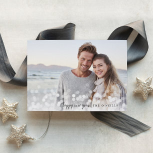 Bokeh Flare   Custom Greeting Holiday Photo Card