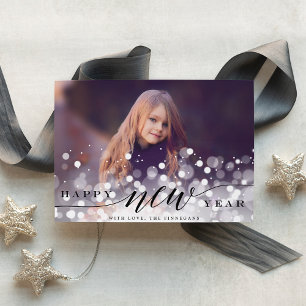 Bokeh Flare   Happy New Year Photo Card