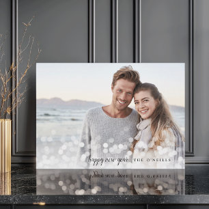 Bokeh Flare Happy New Year Photo Holiday Card