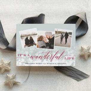 Bokeh Flare   Holiday Photo Collage Card