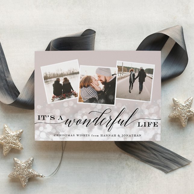 Bokeh Flare | Holiday Photo Collage Card (Creator Uploaded)